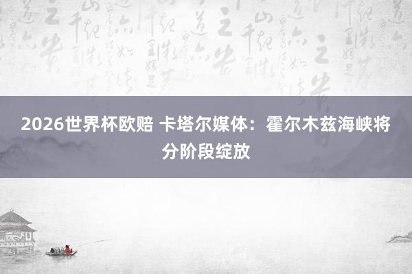 2026世界杯欧赔 卡塔尔媒体：霍尔木兹海峡将分阶段绽放