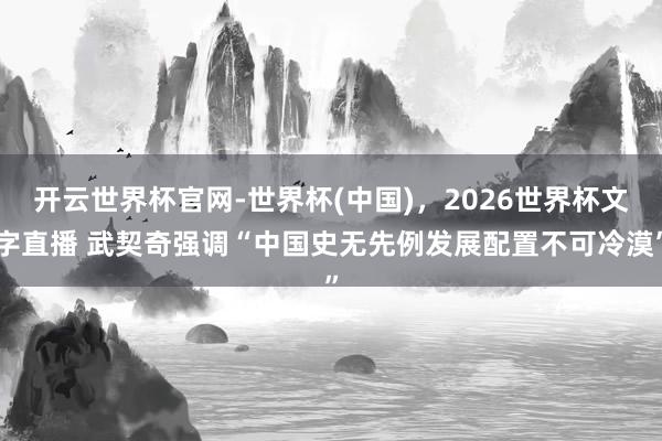 开云世界杯官网-世界杯(中国)，2026世界杯文字直播 武契奇强调“中国史无先例发展配置不可冷漠”