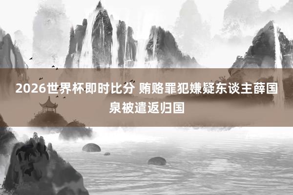 2026世界杯即时比分 贿赂罪犯嫌疑东谈主薛国泉被遣返归国