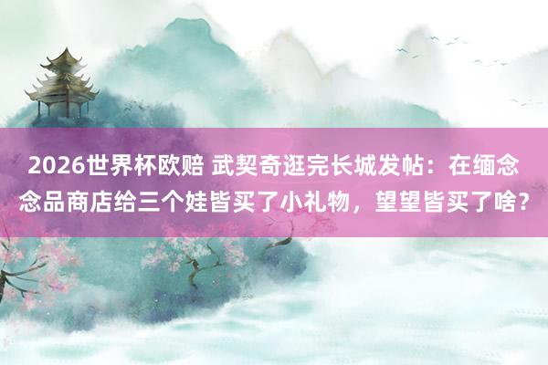 2026世界杯欧赔 武契奇逛完长城发帖：在缅念念品商店给三个娃皆买了小礼物，望望皆买了啥？