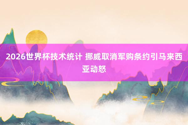 2026世界杯技术统计 挪威取消军购条约引马来西亚动怒