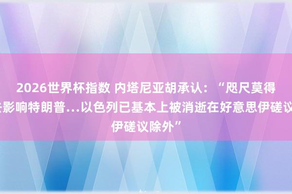 2026世界杯指数 内塔尼亚胡承认：“咫尺莫得技艺去影响特朗普…以色列已基本上被消逝在好意思伊磋议除外”
