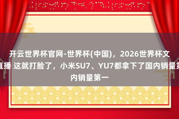 开云世界杯官网-世界杯(中国)，2026世界杯文字直播 这就打脸了，小米SU7、YU7都拿下了国内销量第一