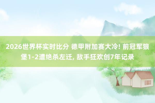 2026世界杯实时比分 德甲附加赛大冷! 前冠军狼堡1-2遭绝杀左迁， 敌手狂欢创7年记录