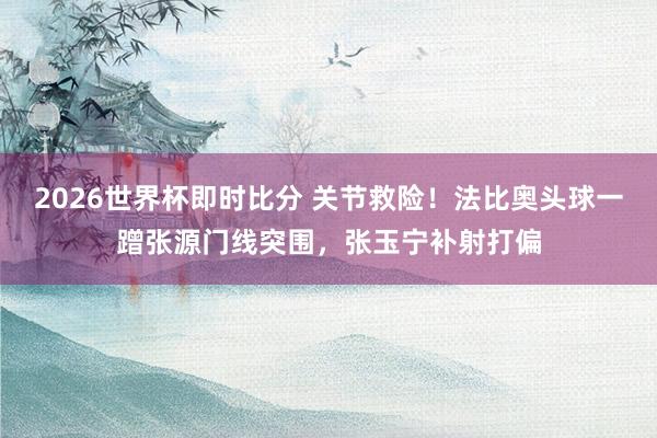 2026世界杯即时比分 关节救险！法比奥头球一蹭张源门线突围，张玉宁补射打偏