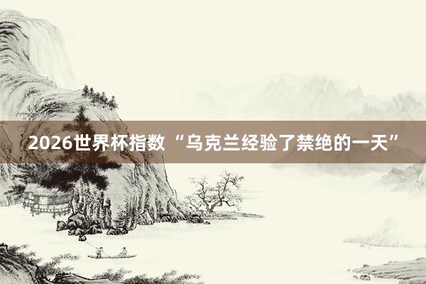 2026世界杯指数 “乌克兰经验了禁绝的一天”