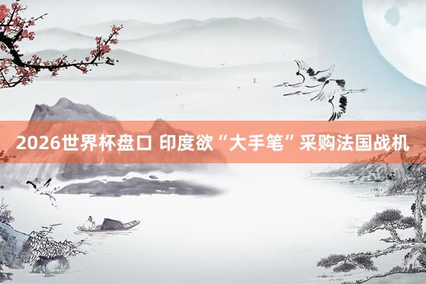 2026世界杯盘口 印度欲“大手笔”采购法国战机