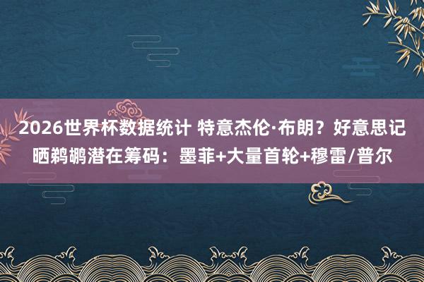2026世界杯数据统计 特意杰伦·布朗？好意思记晒鹈鹕潜在筹码：墨菲+大量首轮+穆雷/普尔