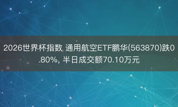 2026世界杯指数 通用航空ETF鹏华(563870)跌0.80%， 半日成交额70.10万元