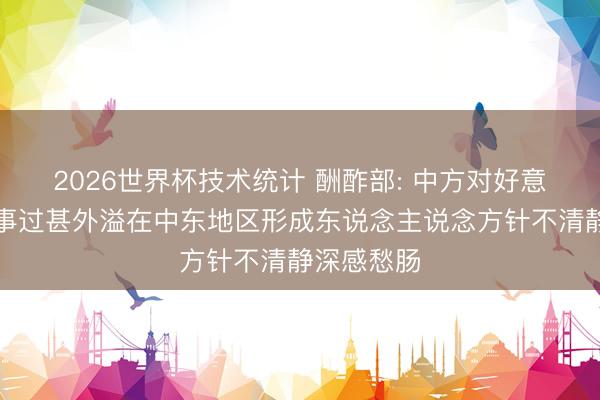 2026世界杯技术统计 酬酢部: 中方对好意思以伊战事过甚外溢在中东地区形成东说念主说念方针不清静深感愁肠